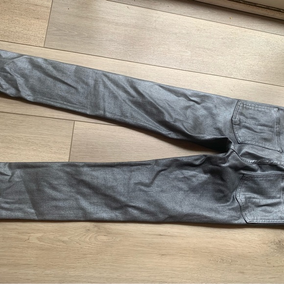 Rag and Bone Gunmetal Metallic Silver Rockstar Skinny Jeans - Picture 5 of 6